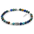 ANCHOR & CREW Multicoloured Multi-Gem Coffee Bean Silver and Stone Bracelet