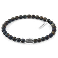 ANCHOR & CREW Brown Bronzite Coffee Bean Silver and Stone Bracelet