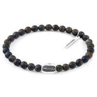 ANCHOR & CREW GUSTATORY x ANCHOR & CREW Brown Bronzite Coffee Bean Silver and Stone Bracelet