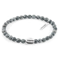 ANCHOR & CREW Grey Jasper Coffee Bean Silver and Stone Bracelet