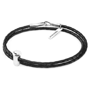 ANCHOR & CREW GUSTATORY x ANCHOR & CREW Black Coffee Takeout Cup Silver and Braided Leather Bracelet