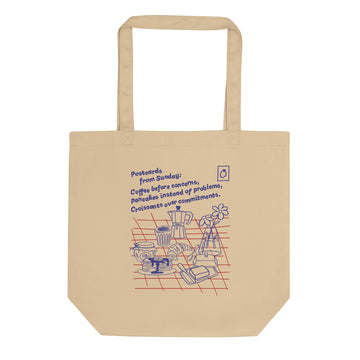 GUSTATORY Postcards From Sunday Originals Organic Cotton Tote Bag
