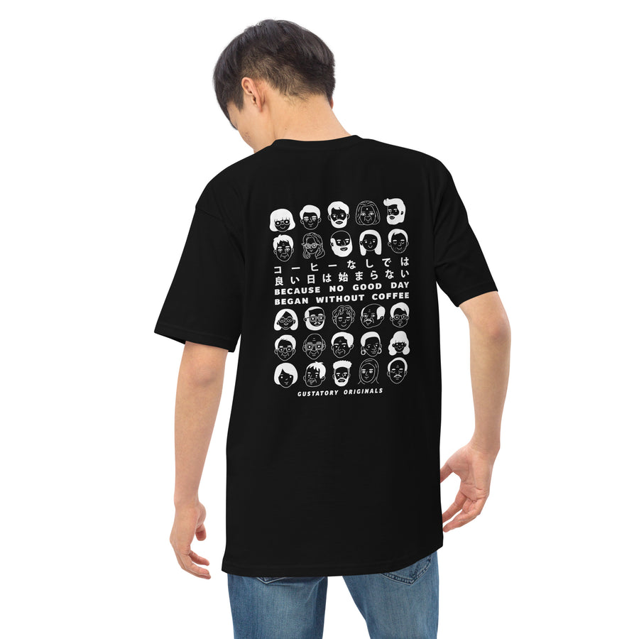 GUSTATORY Because No Good Day... Originals Heavy Cotton Embroidered T-Shirt