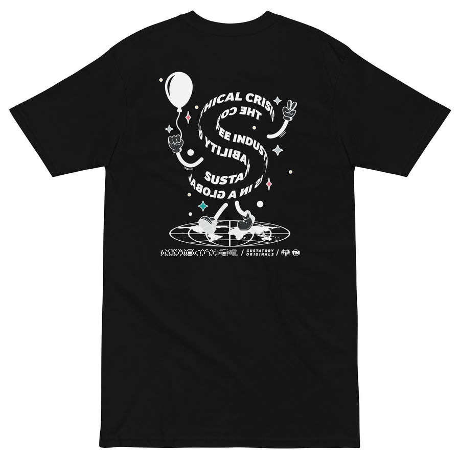 GUSTATORY Sustainability Crisis Originals Heavy Cotton Embroidered T-Shirt