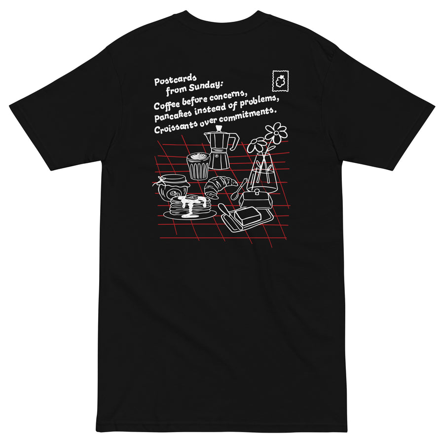 GUSTATORY Postcards From Sunday Originals Heavy Cotton Embroidered T-Shirt