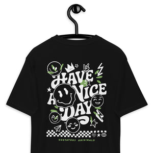 GUSTATORY Have A Nice Day Originals Heavy Cotton Embroidered T-Shirt