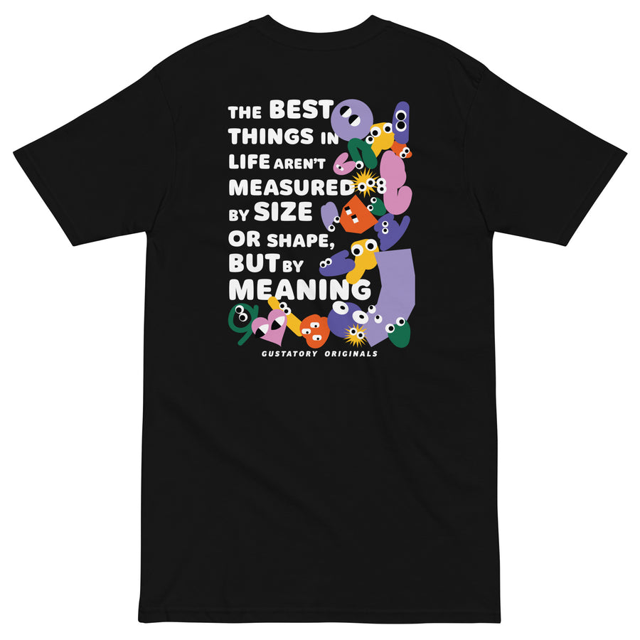 GUSTATORY Shapes & Sizes Originals Heavy Cotton Embroidered T-Shirt