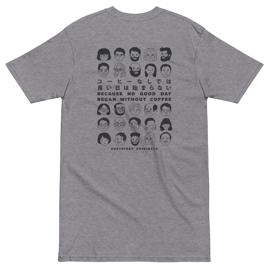 GUSTATORY Because No Good Day... Originals Heavy Cotton Embroidered T-Shirt