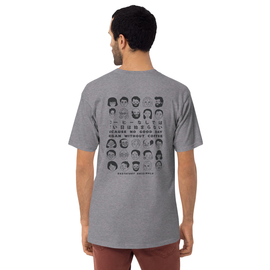 GUSTATORY Because No Good Day... Originals Heavy Cotton Embroidered T-Shirt