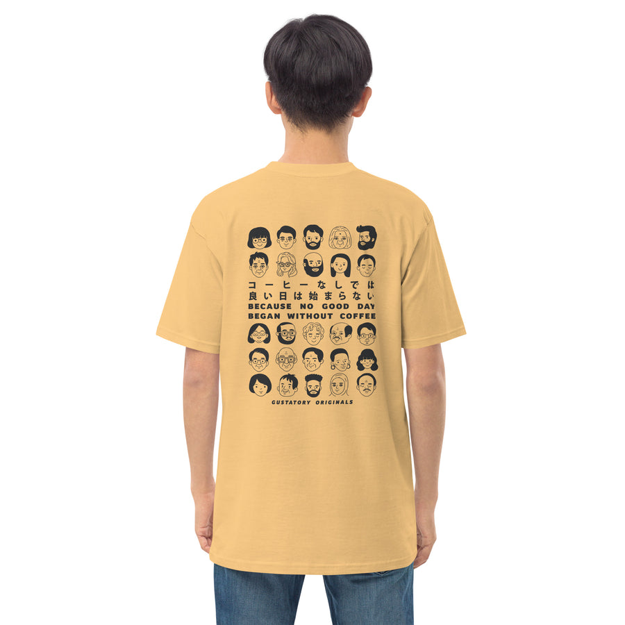 GUSTATORY Because No Good Day... Originals Heavy Cotton Embroidered T-Shirt