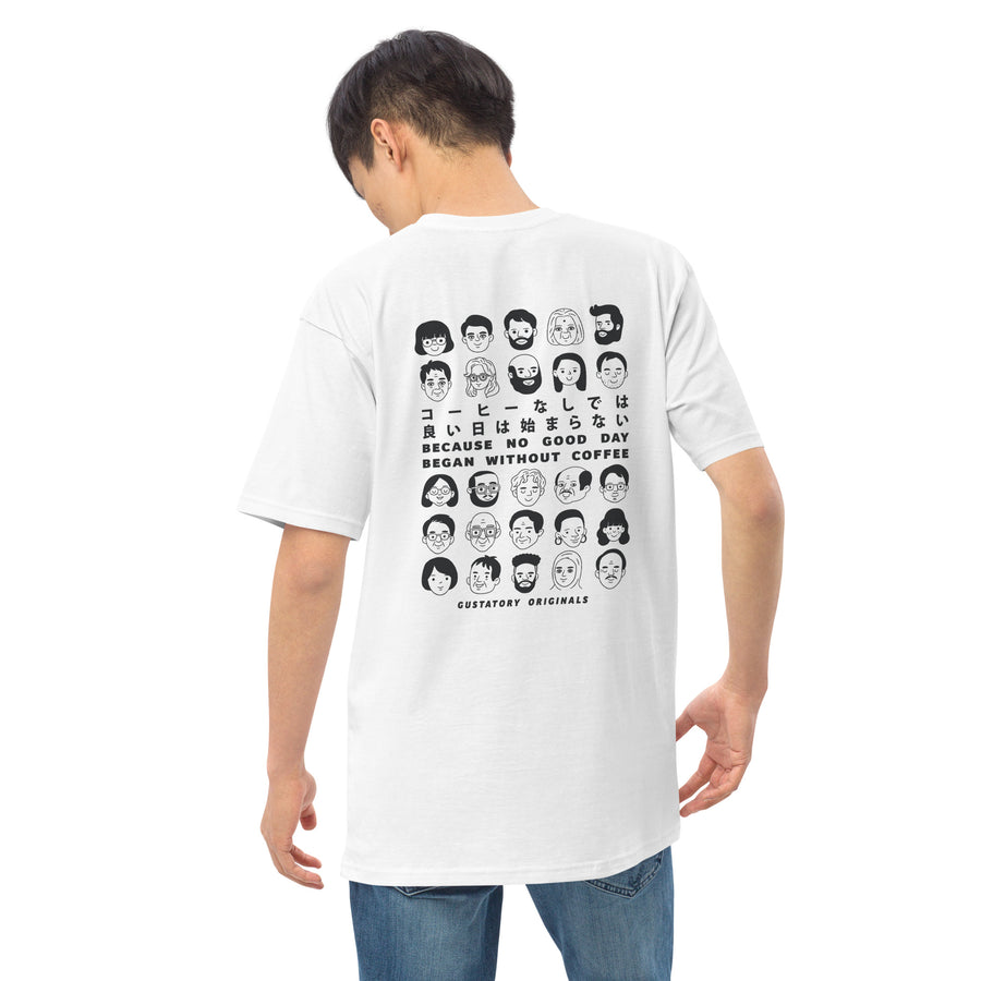 GUSTATORY Because No Good Day... Originals Heavy Cotton Embroidered T-Shirt