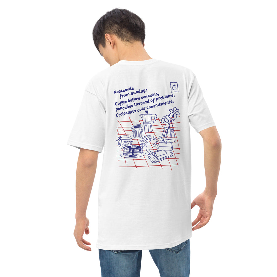 GUSTATORY Postcards From Sunday Originals Heavy Cotton Embroidered T-Shirt