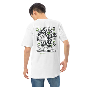 GUSTATORY Have A Nice Day Originals Heavy Cotton Embroidered T-Shirt