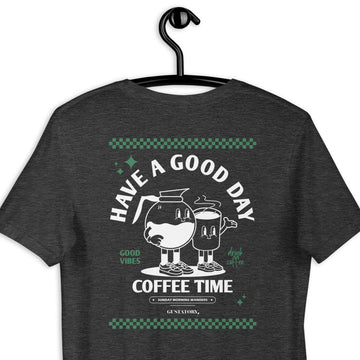 GUSTATORY Have A Good Day Cotton Embroidered T-Shirt