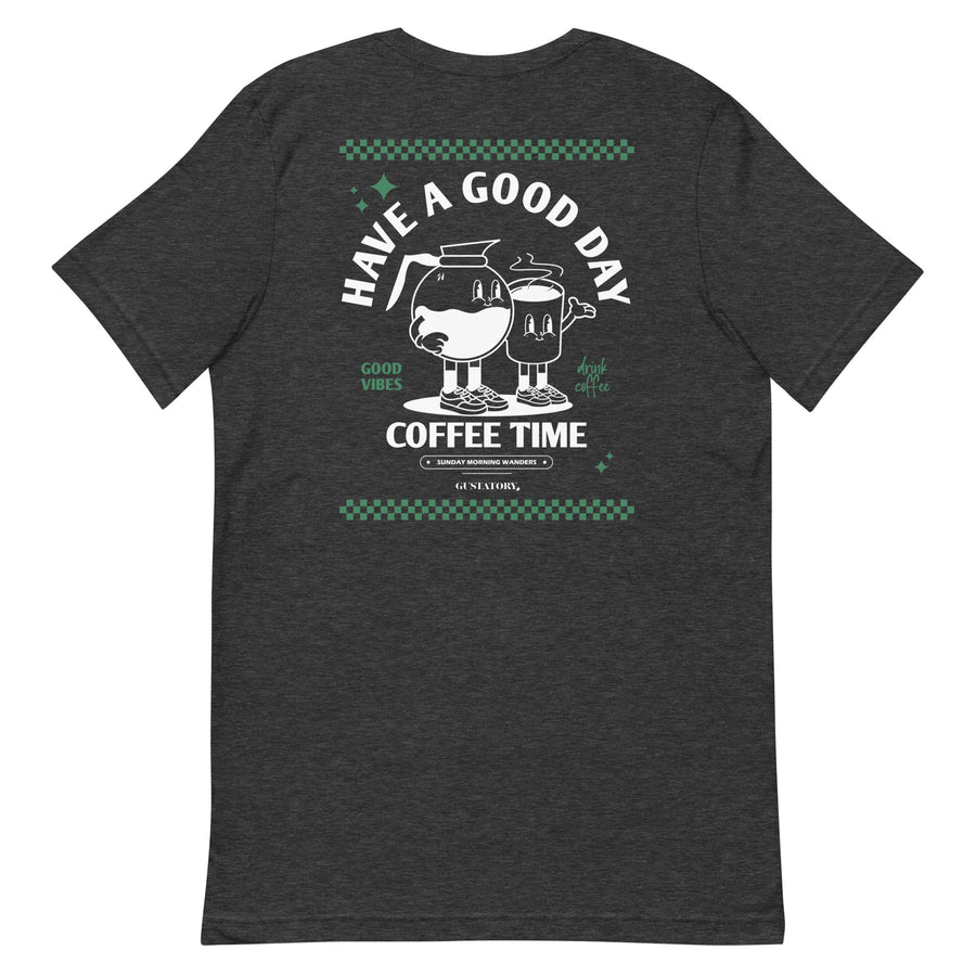 GUSTATORY Have A Good Day Cotton Embroidered T-Shirt