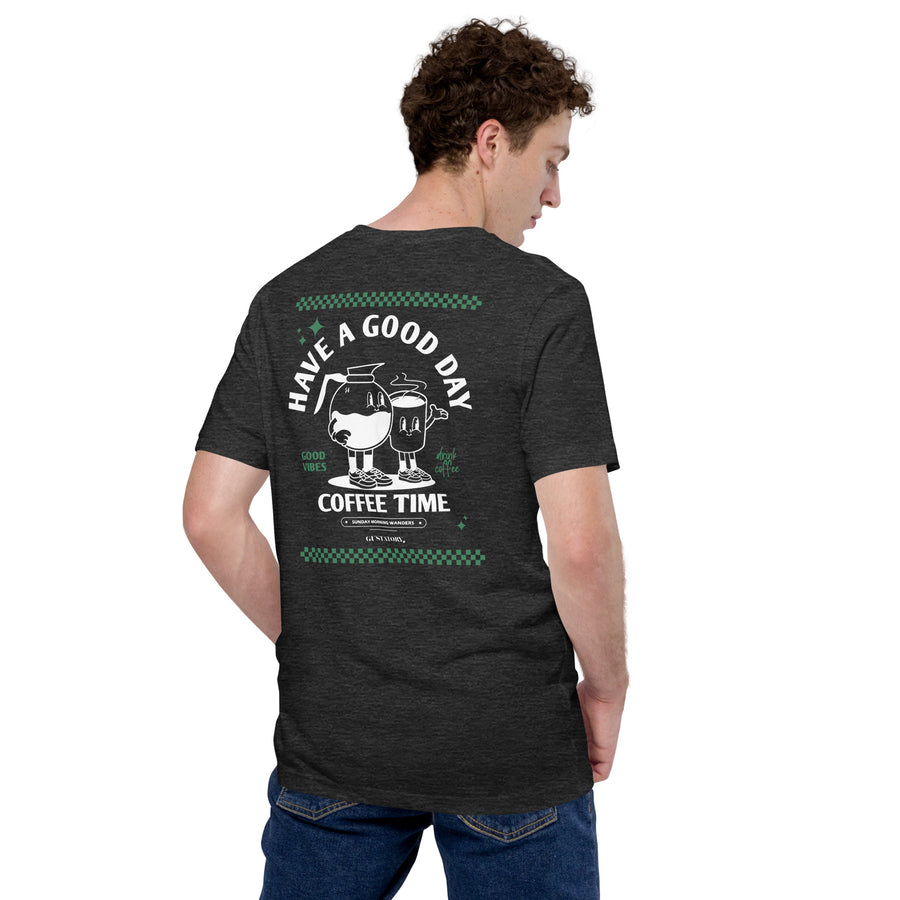 GUSTATORY Have A Good Day Cotton Embroidered T-Shirt