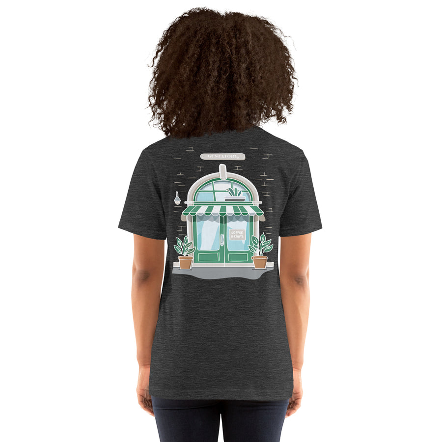 GUSTATORY Coffee & Chats Cotton Embroidered T-Shirt