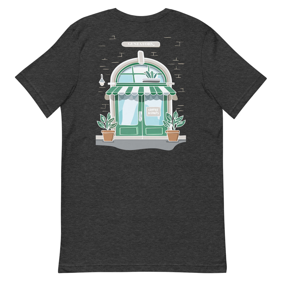 GUSTATORY Coffee & Chats Cotton Embroidered T-Shirt