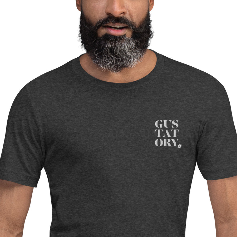 GUSTATORY New York Coffee Scene Cotton Embroidered T-Shirt