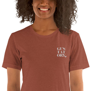 GUSTATORY New York Coffee Scene Cotton Embroidered T-Shirt