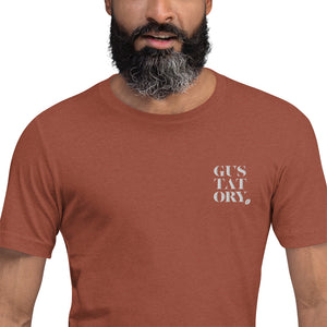 GUSTATORY Barcelona Coffee Scene Cotton Embroidered T-Shirt