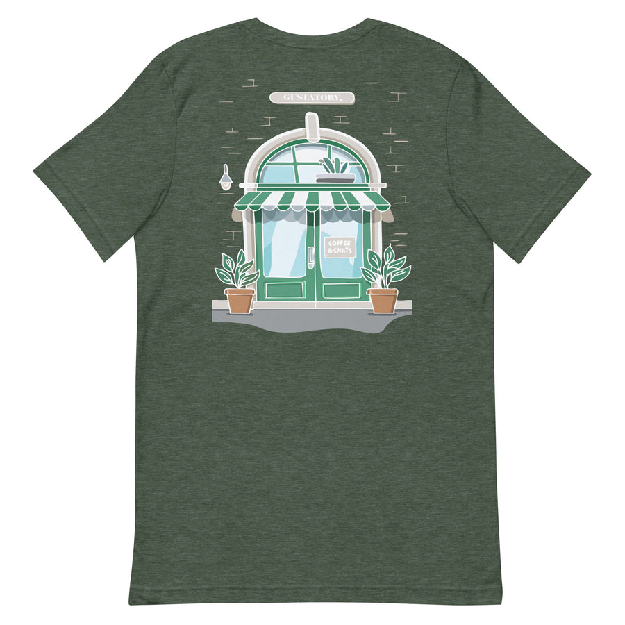 GUSTATORY Coffee & Chats Cotton Embroidered T-Shirt