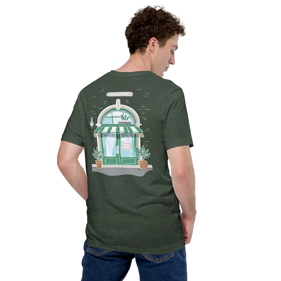 GUSTATORY Coffee & Chats Cotton Embroidered T-Shirt
