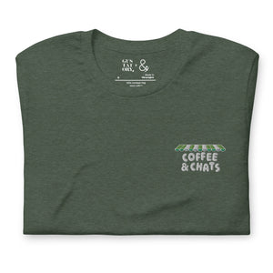 GUSTATORY Coffee & Chats Cotton Embroidered T-Shirt