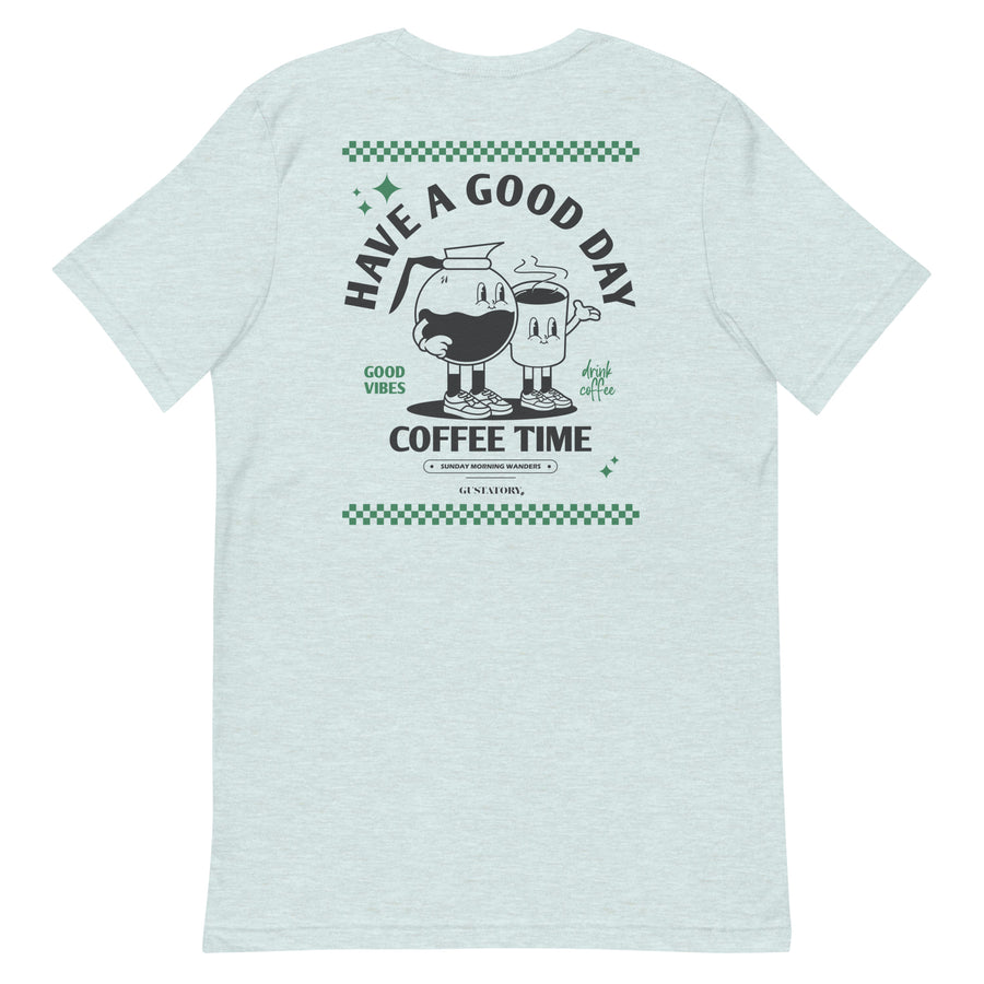 GUSTATORY Have A Good Day Cotton Embroidered T-Shirt