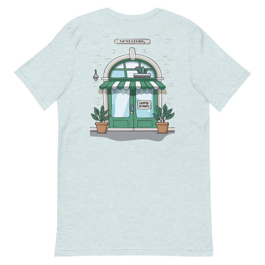 GUSTATORY Coffee & Chats Cotton Embroidered T-Shirt