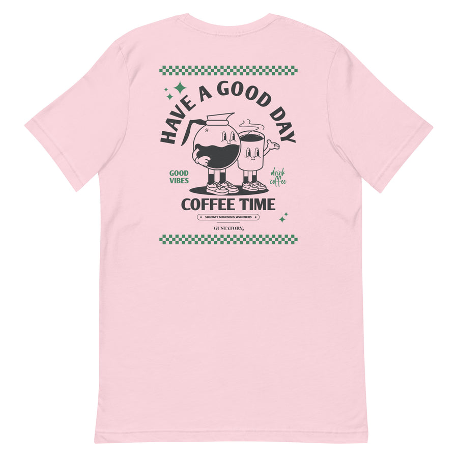 GUSTATORY Have A Good Day Cotton Embroidered T-Shirt