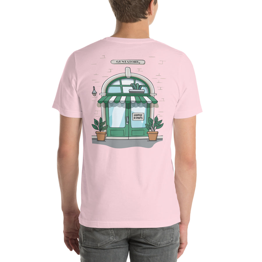 GUSTATORY Coffee & Chats Cotton Embroidered T-Shirt