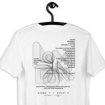 GUSTATORY London Coffee Scene Cotton Embroidered T-Shirt