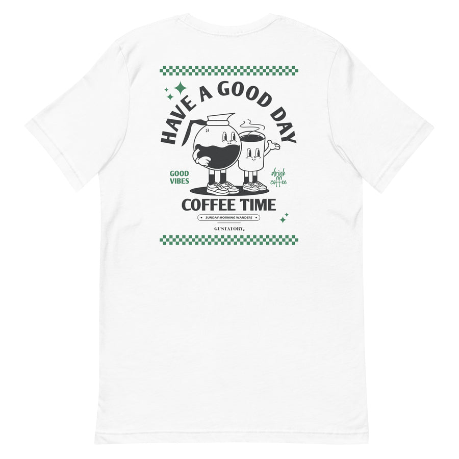 GUSTATORY Have A Good Day Cotton Embroidered T-Shirt