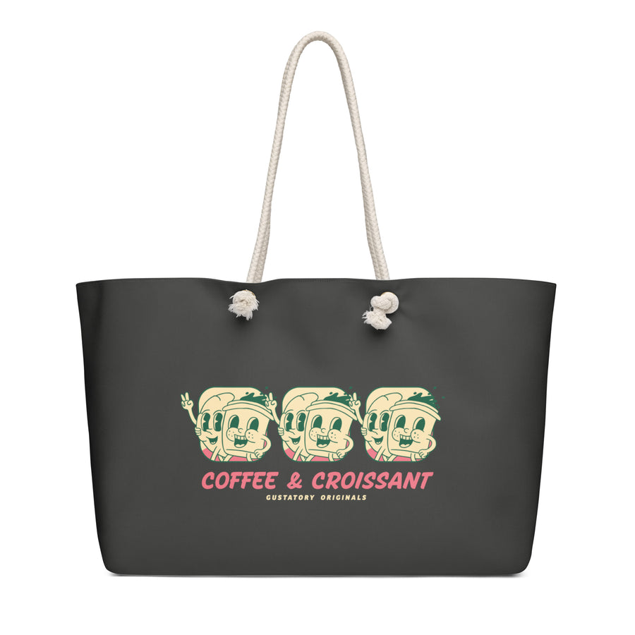 GUSTATORY Coffee & Croissant Originals Oversized Weekender Tote Bag